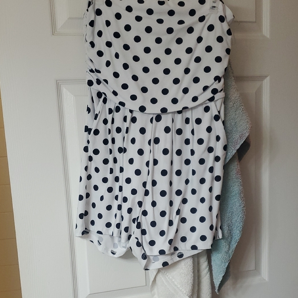 Polka Dot Sleeveless Romper